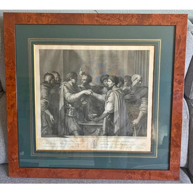 Luigi Bartolini Baldelli Tuscan engraving from the 19th Century " Roman Scene " with mahogany frame Measure: 62cm x 65cm.