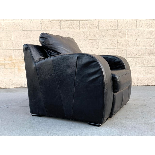 Art Deco Revival Oversized Leather Club Chair Chairish