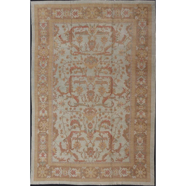 Large Turkish Oushak Rug With Silver, Brown, Soft Red, Yellow 13' X 19'6 For Sale - Image 13 of 13