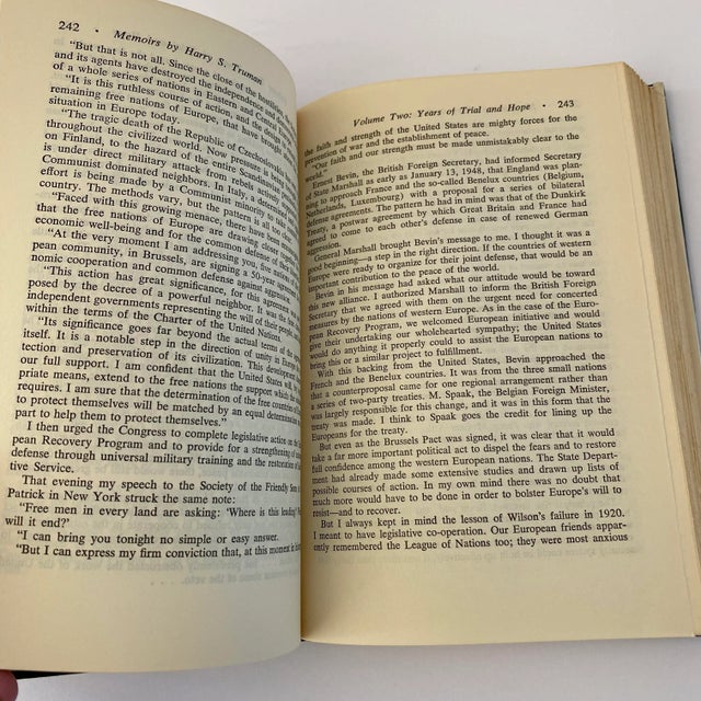 A beautifully preserved two-volume first edition memoir set by President Harry S. Truman, including Year of Decisions...