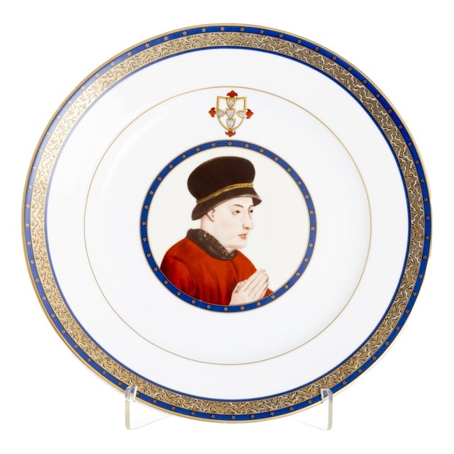 King Joao I Plate in Porcelain For Sale