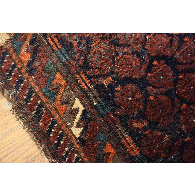 Nice Antique Persian Balouch Rug in a Red-Wine Background Color With Geometric Pattern For Sale In New York - Image 6 of 7