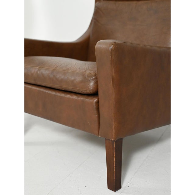 Wood Danish Armchairs in Dark Brown Leather, 1950s, Set of 2 For Sale - Image 7 of 13