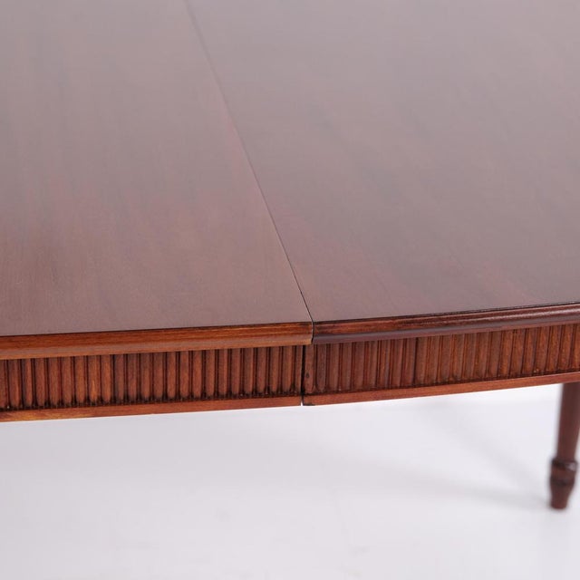 Wood Gustavian Style Oval Mahogany Dining Table with 3 Extension Leaves, 1940s For Sale - Image 7 of 14