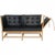 Børge Mogensen 2-seater Spoke-back sofa, model 1789, with a solid soap-treated beech frame and black leather cushions. The...