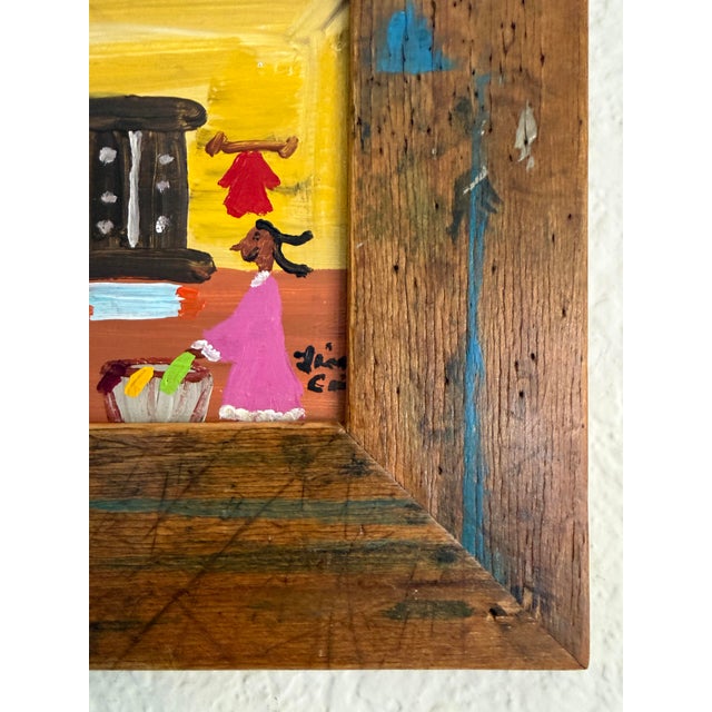 Figurative Lisa Cain Folk Art Painting, Acrylic on Board, Listed Artist, Signed For Sale - Image 3 of 9