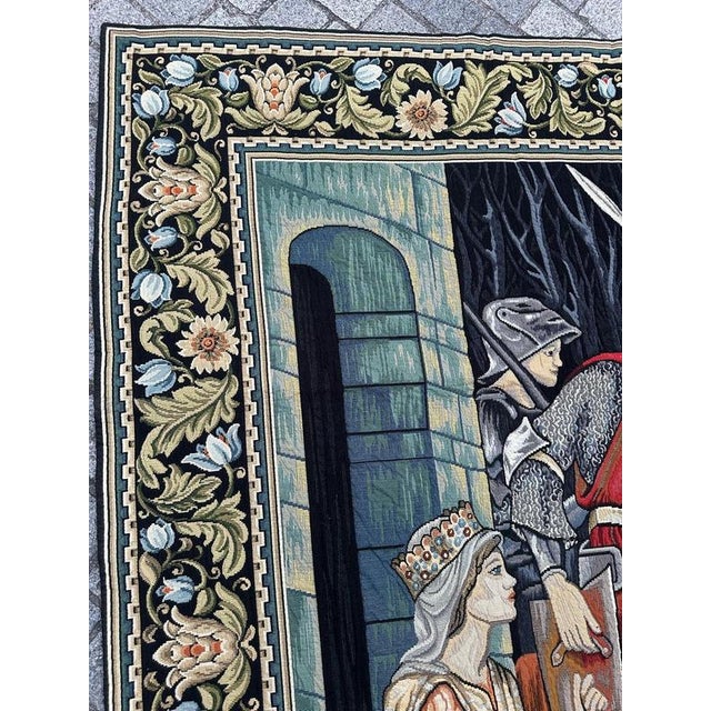 1980s Aubusson Style Jacquard Tapestry, 1980s For Sale - Image 5 of 18