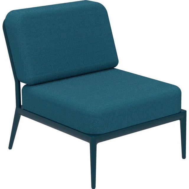 Nature navy central modular sofa by mowee dimensions: d83 x w68 x h81 cm (seat height 42 cm). Material: aluminum and...