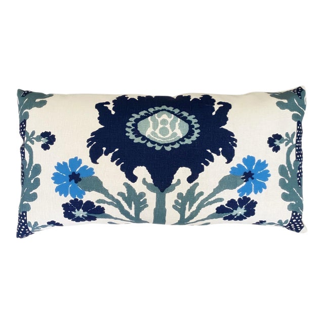 Custom Quadrille Henriot Lumbar Pillow For Sale