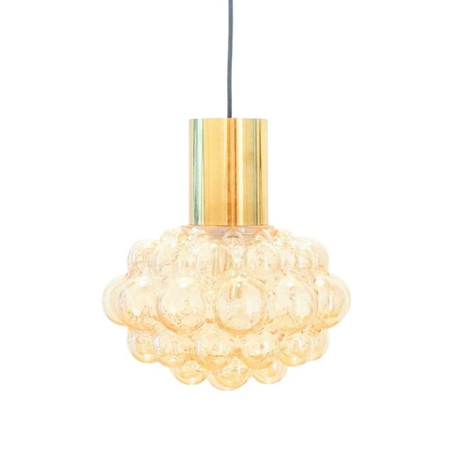 Mid-Century Amber Bubble Glass Pendant Light by Helena Tynell for Limburg, Germany, 1960s For Sale - Image 11 of 11