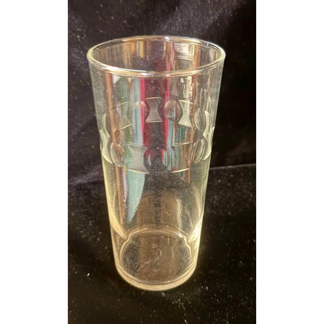 American Vintage Federal Glass Etched Highball Glasses - Set of 10 For Sale - Image 3 of 12