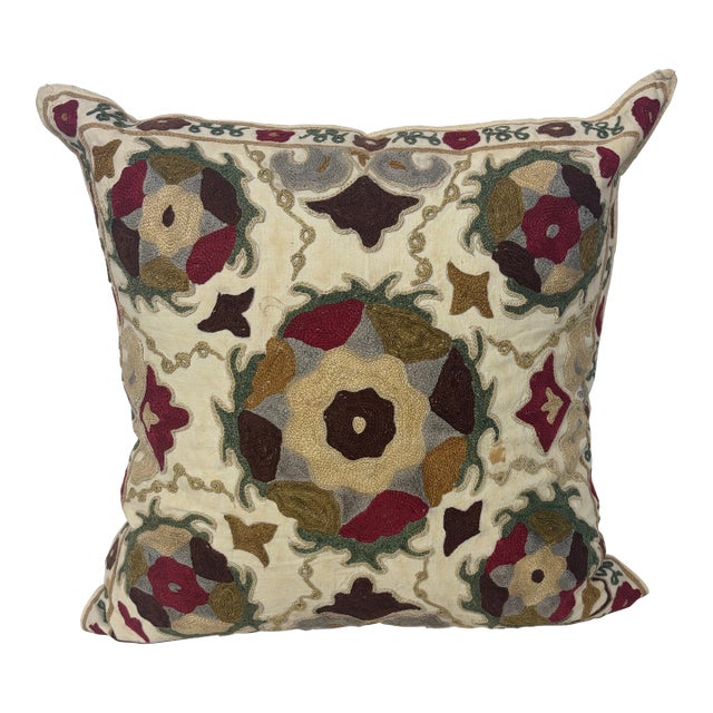 Vintage Embroidery Pillow For Sale