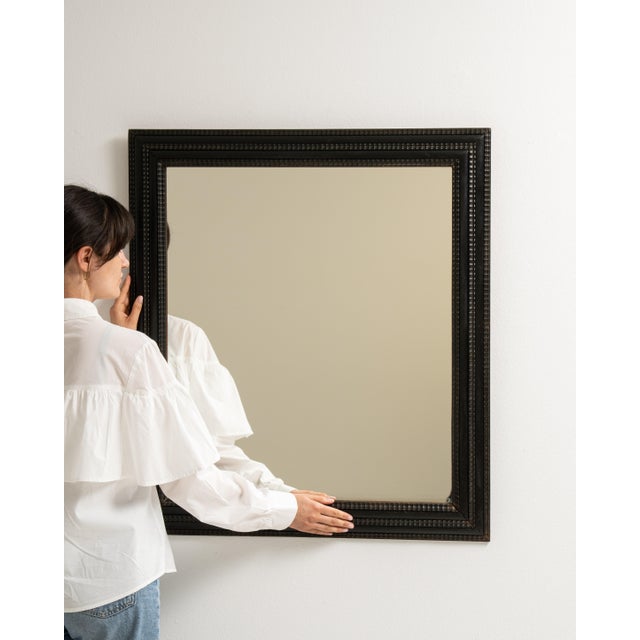 Eclectic Black Patinated Mirror, Antique, France, 19th Century For Sale - Image 9 of 9