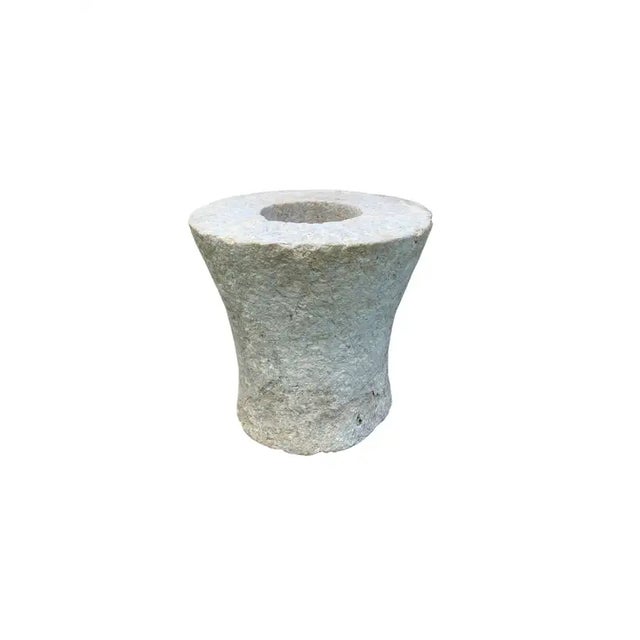 Hand-Crafted Limestone Mortar From Java, Indonesia, C. 1950 For Sale - Image 4 of 4