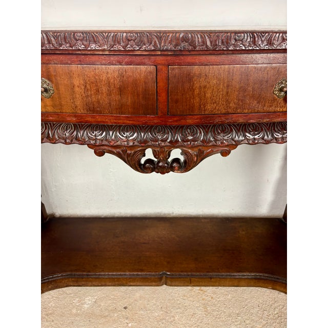 Spanish Carved Console Table with Drawers, 1940s For Sale - Image 12 of 13