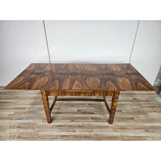 Vintage Extendable Art Deco Table in Olive Root, 1940 For Sale - Image 10 of 18