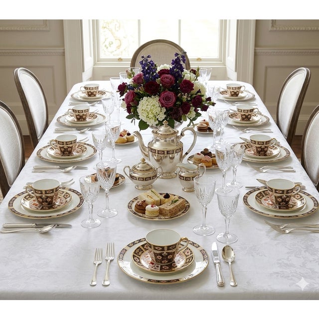 Elevate your next gathering or display cabinet with this stunning, expertly curated 36-piece fine bone china tea and...