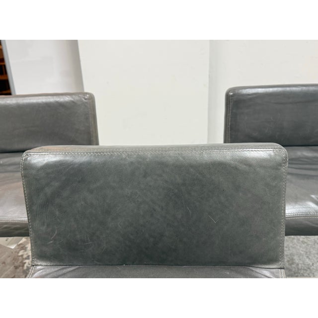 Black Room & Board Modern Lira Counter Stools, Set of Three For Sale - Image 8 of 12