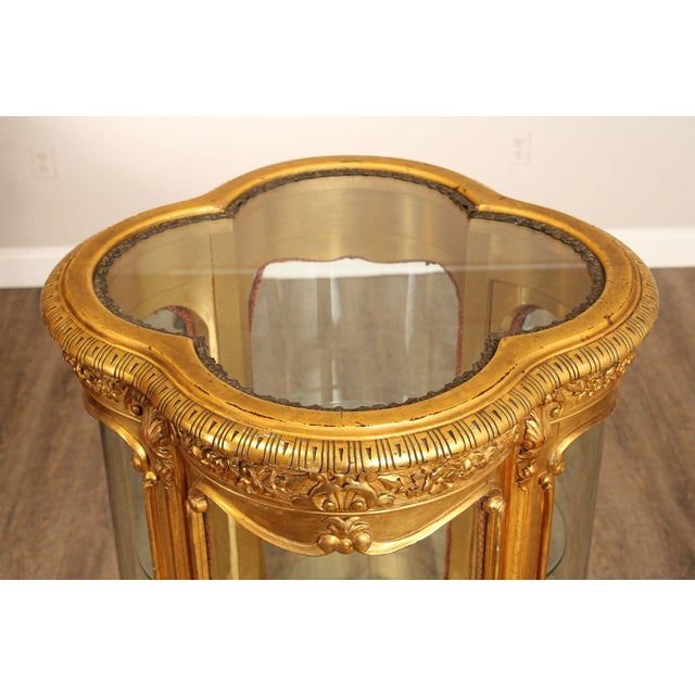 Wood Rococo Style Giltwood Curio Cabinet With Glass Panels For Sale - Image 7 of 18