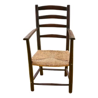 Antique Straw Armchair, 1900s For Sale