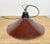 Industrial Dark Red Enamel Factory Pendant Lamp, 1960s For Sale - Image 12 of 17
