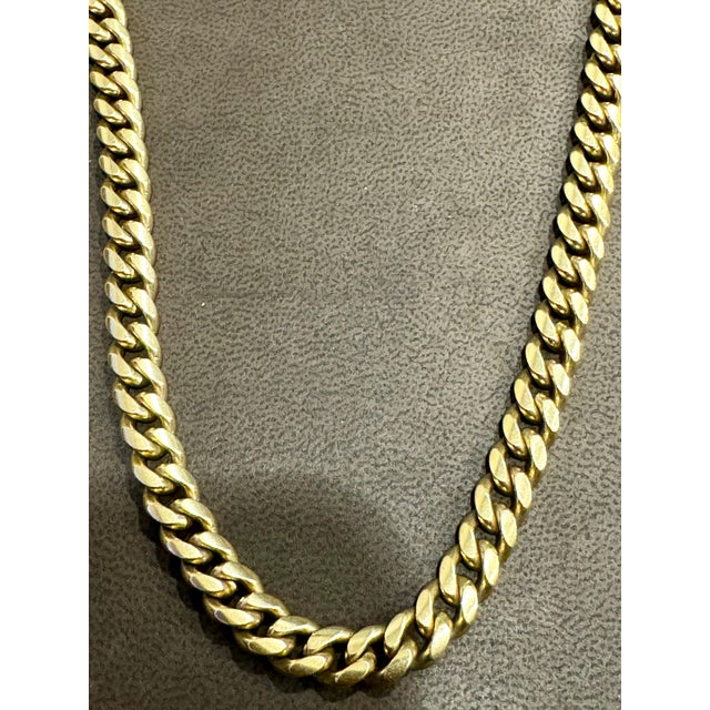 Vintage 14 Karat Yellow Gold 96.7 Gm Miami Cuban Link Italian Chain Unisex, 20" For Sale - Image 9 of 18