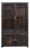 Vintage Dark Brown Oriental Treasure Glass Doors Display Curio Stack Cabinet For Sale