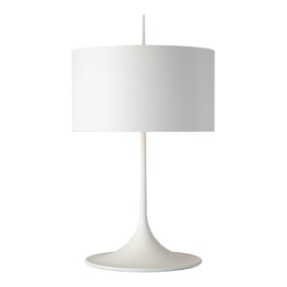 Barbara Barry by Visual Comfort Signature Spinet 26" Modern Trumpet Table Lamp in Matte White with Matte White Shade For Sale