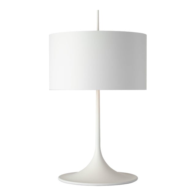 Barbara Barry by Visual Comfort Signature Spinet 26" Modern Trumpet Table Lamp in Matte White with Matte White Shade For Sale