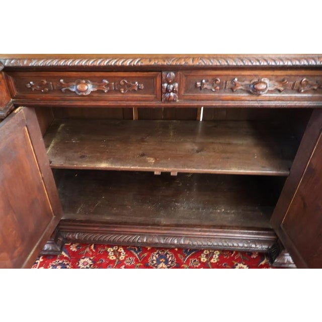 19th Century French Renaissance Revival Oak Cabinet Buffet Sideboard Huntboard For Sale In New York - Image 6 of 14