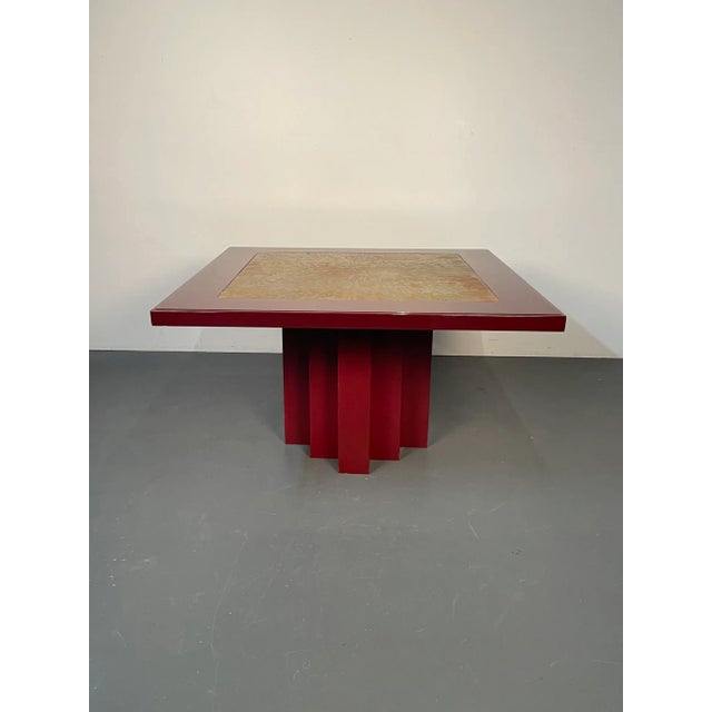 Georges Mathias Belgian Mid-Century Modern Dining, Center Table, Lacquer, Signed For Sale In New York - Image 6 of 13