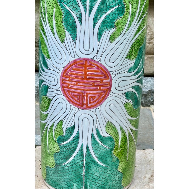 Chinese Bok Choy Hand Painted Garden Stool – Famille Verte Jingdezhen Porcelain For Sale - Image 12 of 12