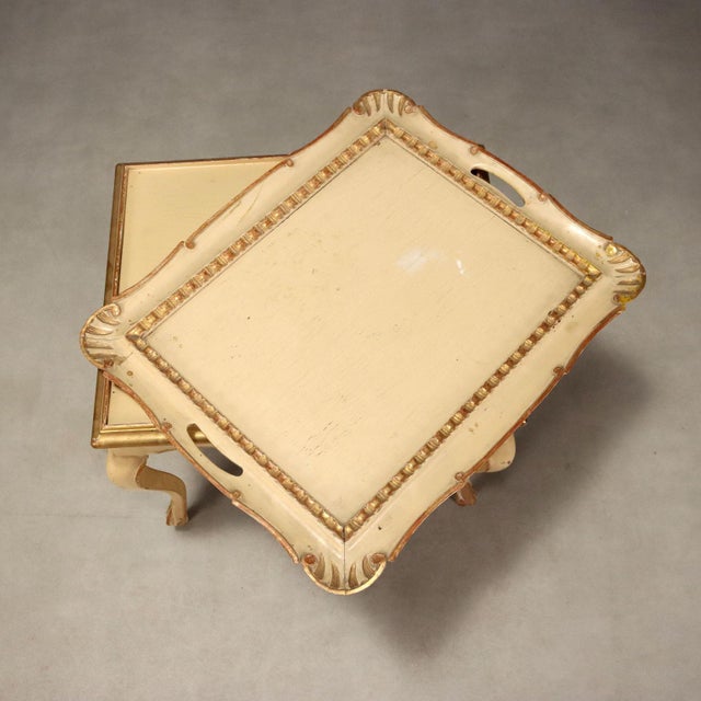 Small Antique Carved Lacquered Beech Table, Italy, 19th Century For Sale - Image 5 of 10
