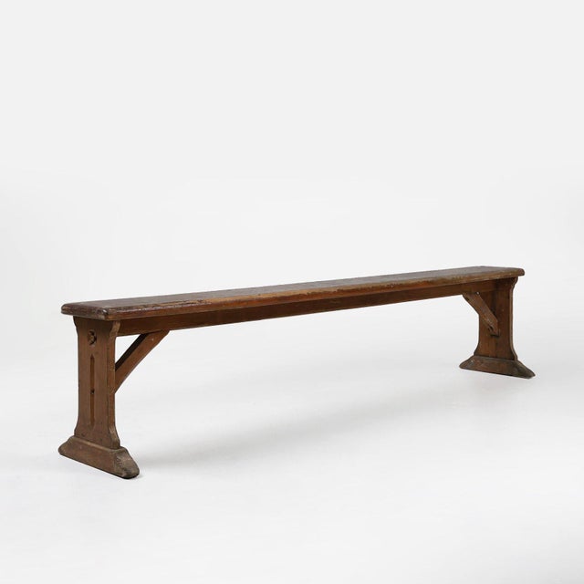 French Rustic Bench in Oak with Carvings, 1850s For Sale - Image 11 of 11