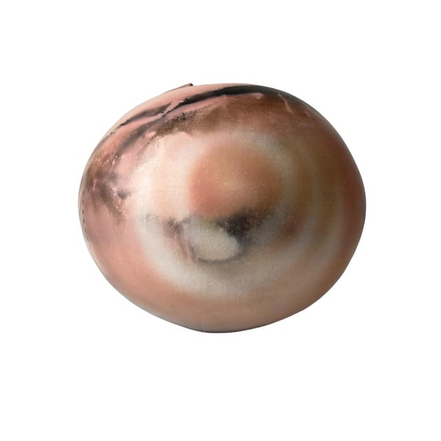 Modern Burnt Form Ceramic Vase Singed For Sale - Image 3 of 11