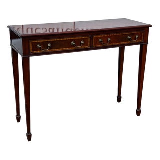 Console Table in Mahogany with Two Drawers For Sale