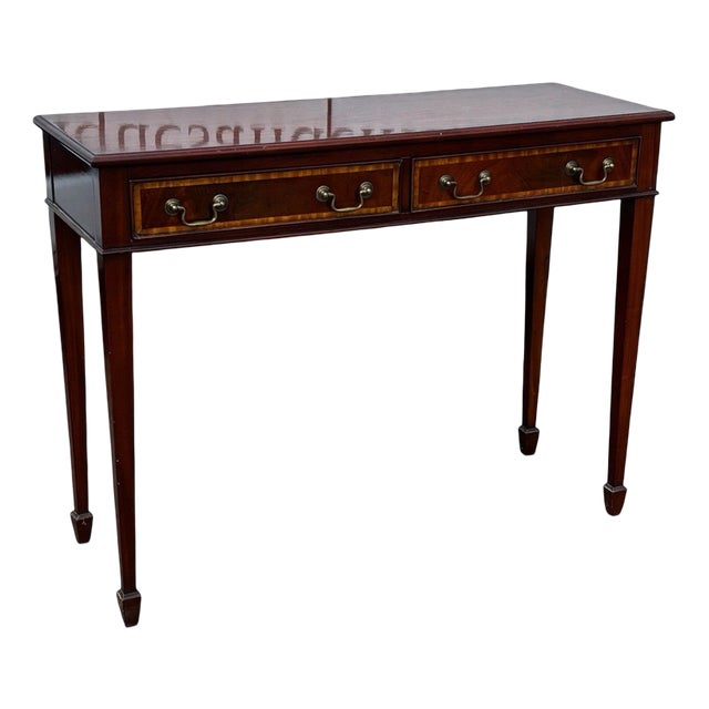Console Table in Mahogany with Two Drawers For Sale