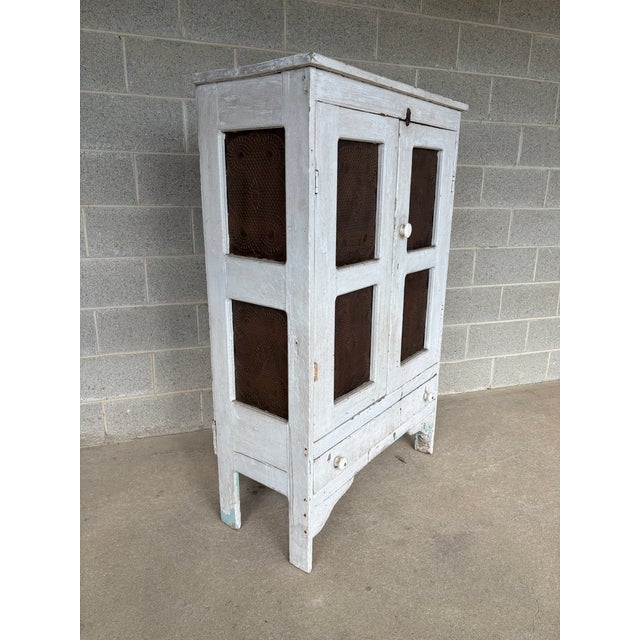 Primitive Antique Tin Stamped Pie Safe-Cupboard (Circa 1700's) For Sale In Philadelphia - Image 6 of 18