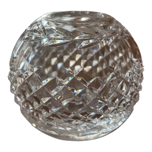 1980s Waterford Crystal Glandore Rose Bowl Vase Round