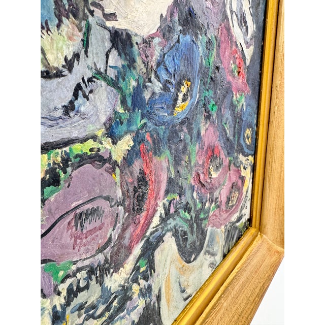 French Modernist Oil on Canvas Still Life of Anemones, Nice, France For Sale - Image 13 of 15