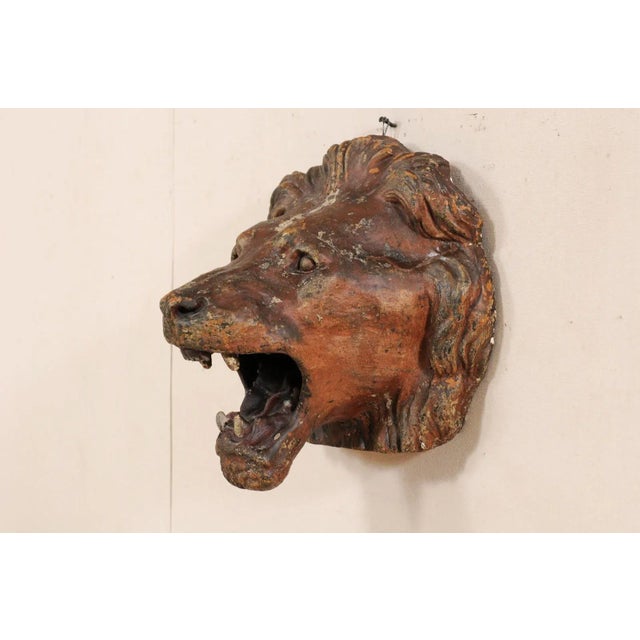 A Terracotta Lion's Head Wall Plaque For Sale In Atlanta - Image 6 of 8