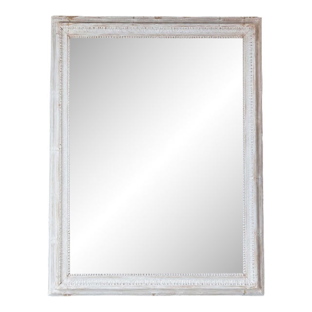 French 18th Century Louis XVI Painted Mirror with Original Glass For Sale