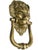 Antique English Brass Lion Head Door Knocker For Sale - Image 4 of 10