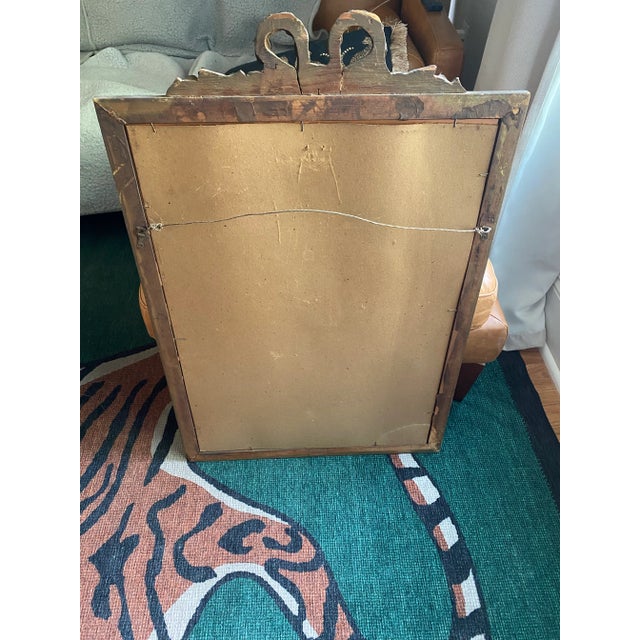 Antique 1920s French Ribbon Cartouche Carved Wood Wall Mirror For Sale In Atlanta - Image 6 of 6