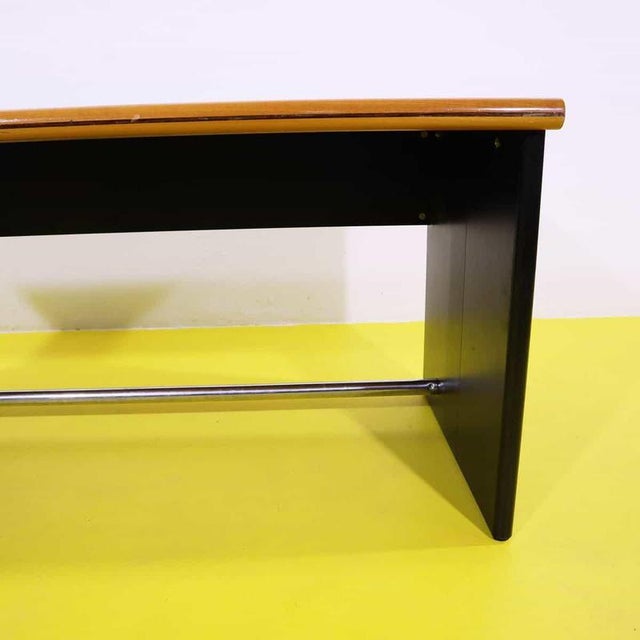 Vintage Desk with Wooden Top and Black Lacquered Sides For Sale - Image 10 of 11