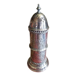 Antique English Silver Plated Muffineer For Sale