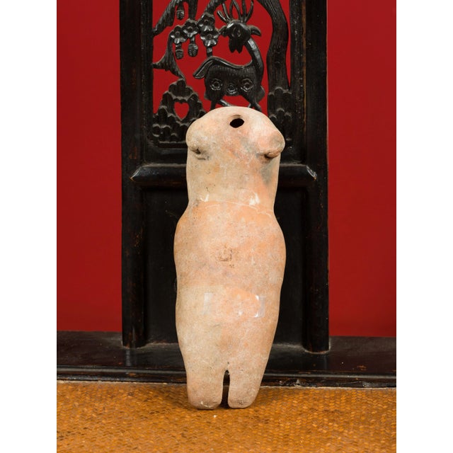 Petite Chinese Early Qing Dynasty Red Sand Figurine from the 17th Century For Sale - Image 9 of 12