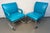 Vintage Blue Vinyl Flat Bar Chrome Dining Chairs - Set of 6 For Sale In New York - Image 6 of 17