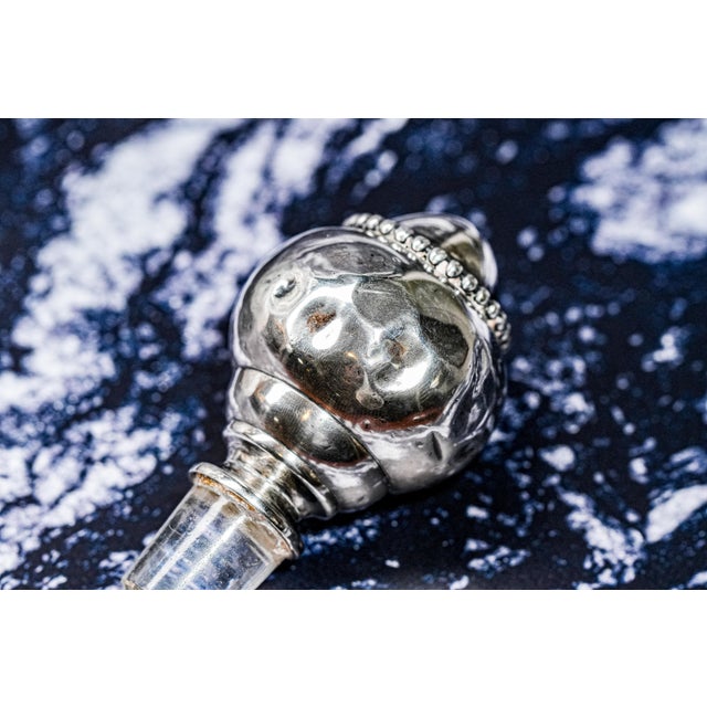 Brilliant Large Pair Crystal Scent Perfume Bottles Silver Stoppers Antique Victorian Vanity Dresser For Sale - Image 14 of 17