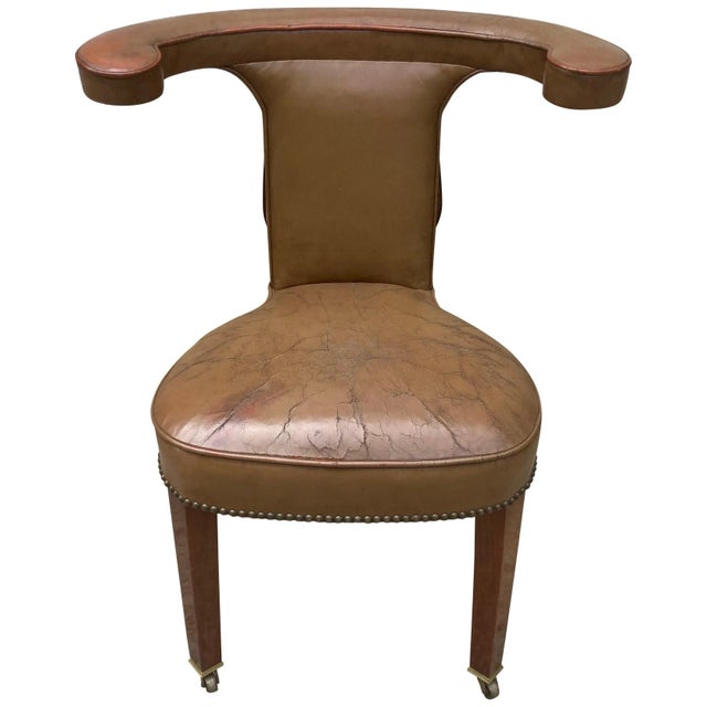 Late 19th Century English Leather Cock Fighting Chair For Sale - Image 11 of 11